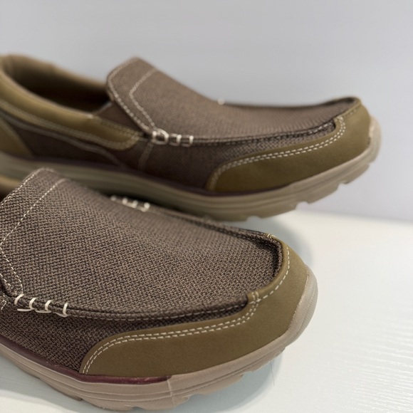 🆕 George Men’s 13W Slip-On Memory Foam Loafers Khaki/ Brown – Comfort Casual - Picture 4 of 15